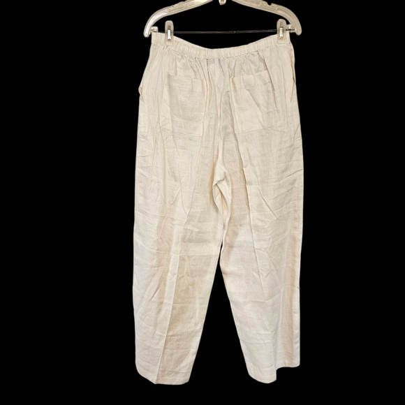 Vintage Linen Real Comfort Quiet Luxury Wide Leg Pants Vacation Old Money - Picture 2 of 8